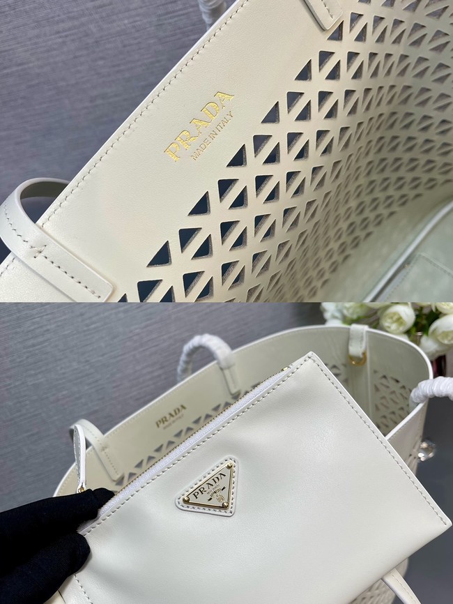 Prada Panier leather tote-bag 1BG503 white