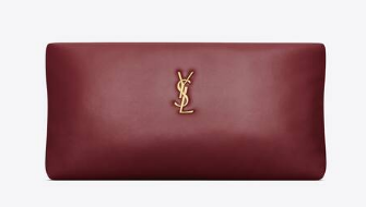 SAINT LAURENT CALYPSO LONG POUCH IN LAMBSKIN 774062 ROUGE MERLOT