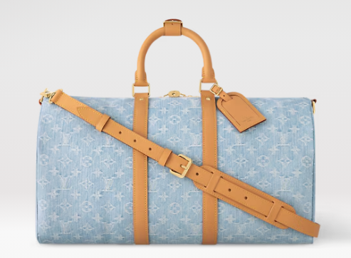 Louis Vuitton NEW Keepall Bandouliere 45 M25334 Sky Blue Denim