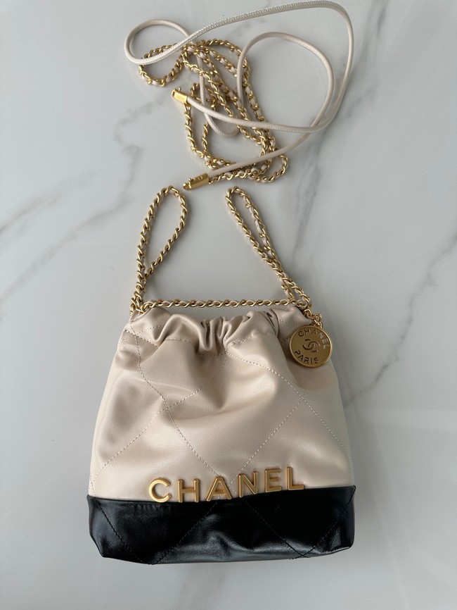 CHANEL 22 MINI HANDBAG AS3980 Apricot & Black