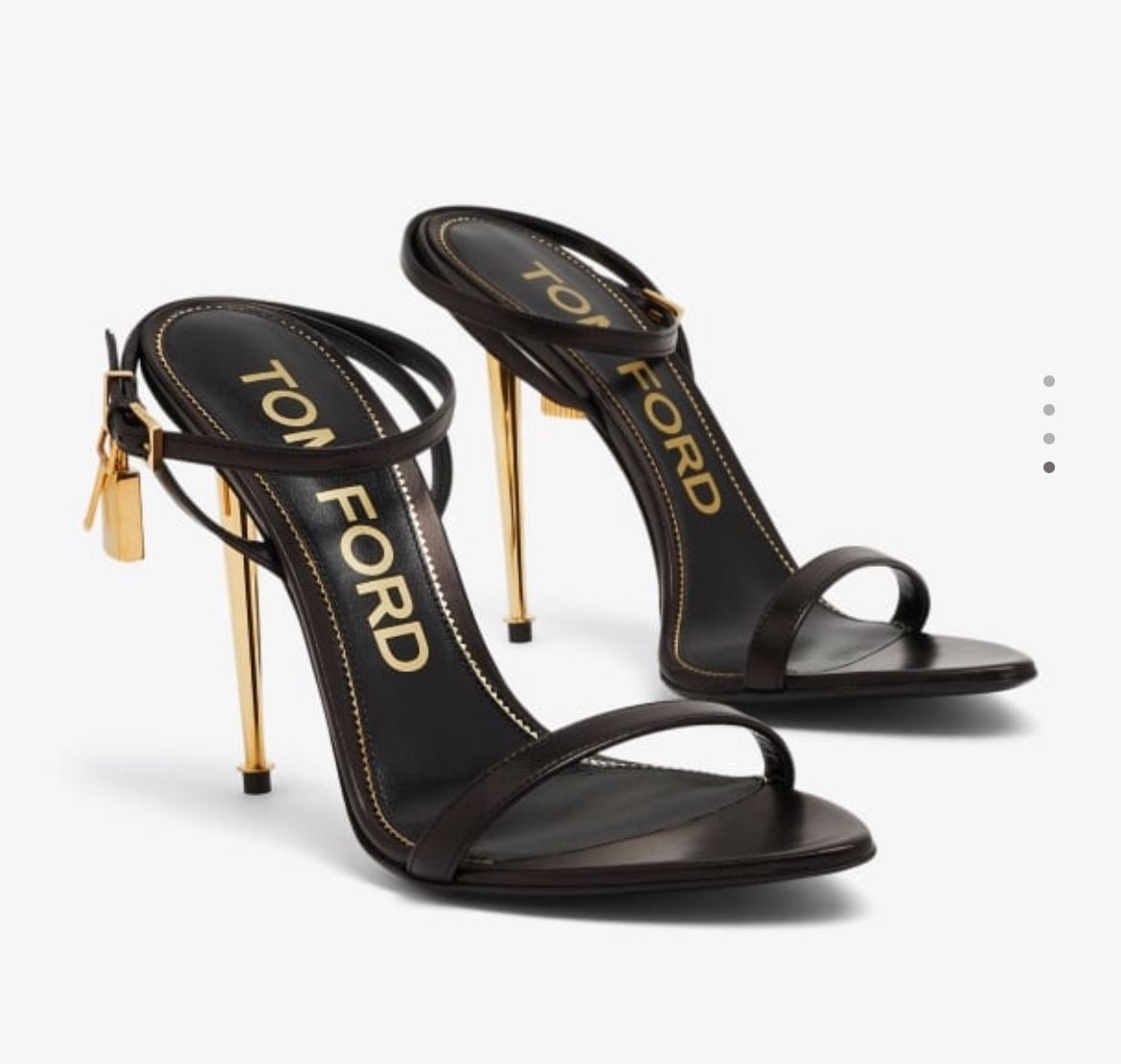 Tomford Sandals Padlock Shoes Heels Hight 10.5CM  TF30912 Black