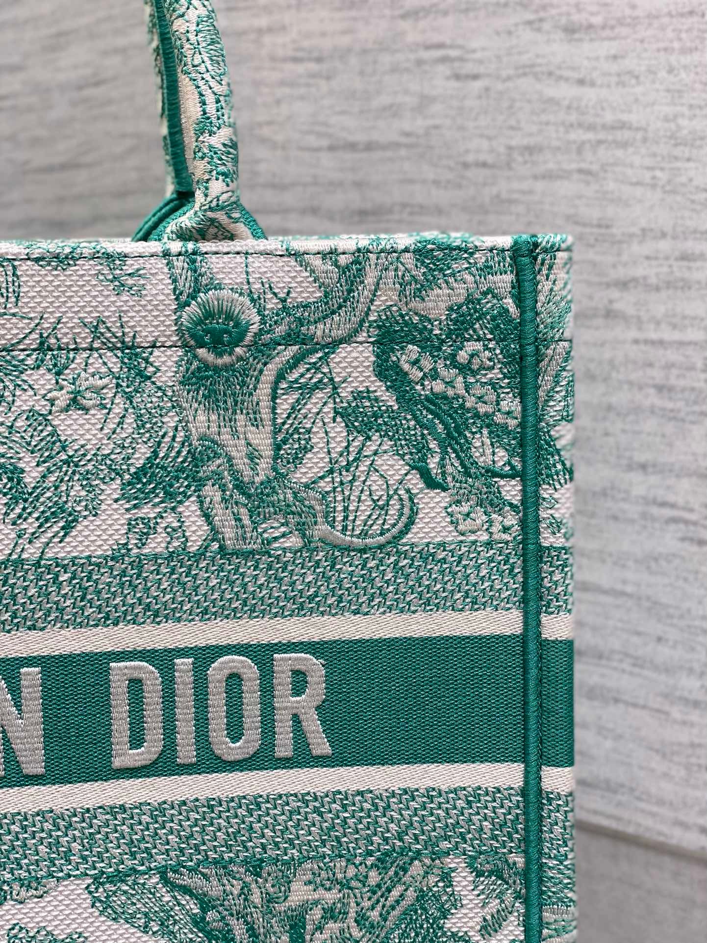 Medium Dioriviera Dior Book Tote Aquamarina Toile de Jouy Embroidery M1296ZTD