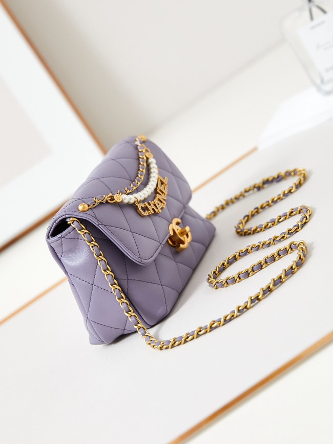 Chanel MINI FLAP BAG AS4986 Light Purple