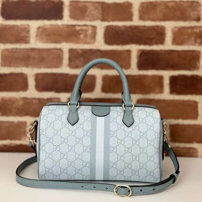 GUCCI OPHIDIA GG SMALL TOP HANDLE BAG 772061 Dusty blue