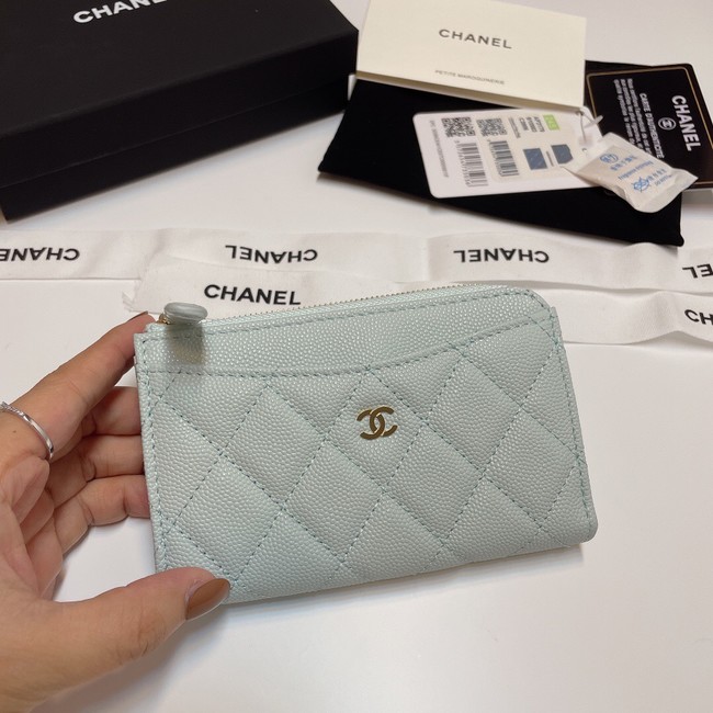 Chanel CLASSIC CARD HOLDER AP3179 light blue