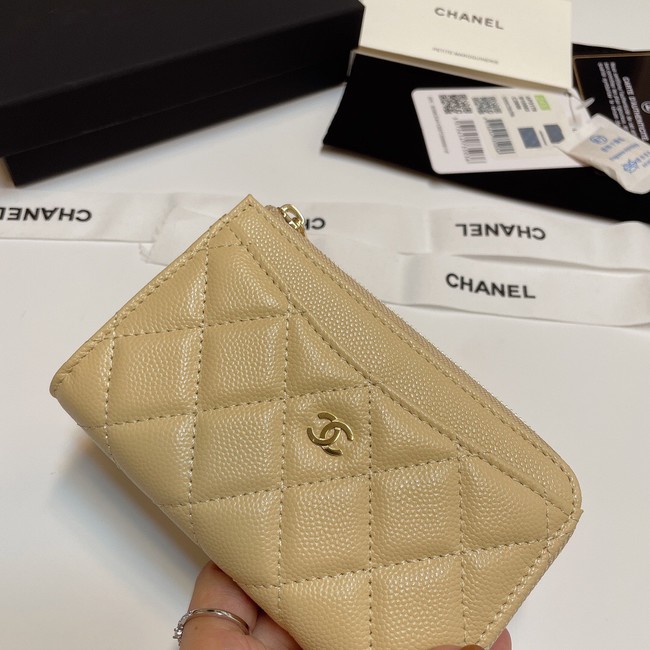 Chanel CLASSIC CARD HOLDER AP3179 apricot