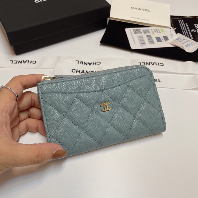 Chanel CLASSIC CARD HOLDER AP3179 sky blue