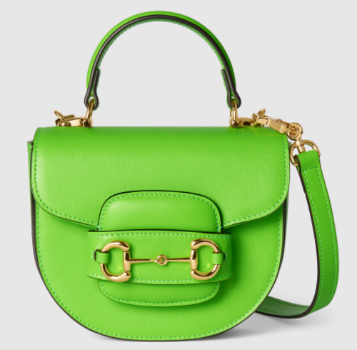 GUCCI HORSEBIT 1955 MINI TOP HANDLE BAG 781387 Electric green