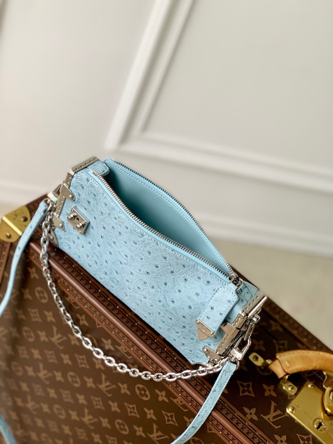 Louis Vuitton Slim Trunk Ostrich M25445 light blue