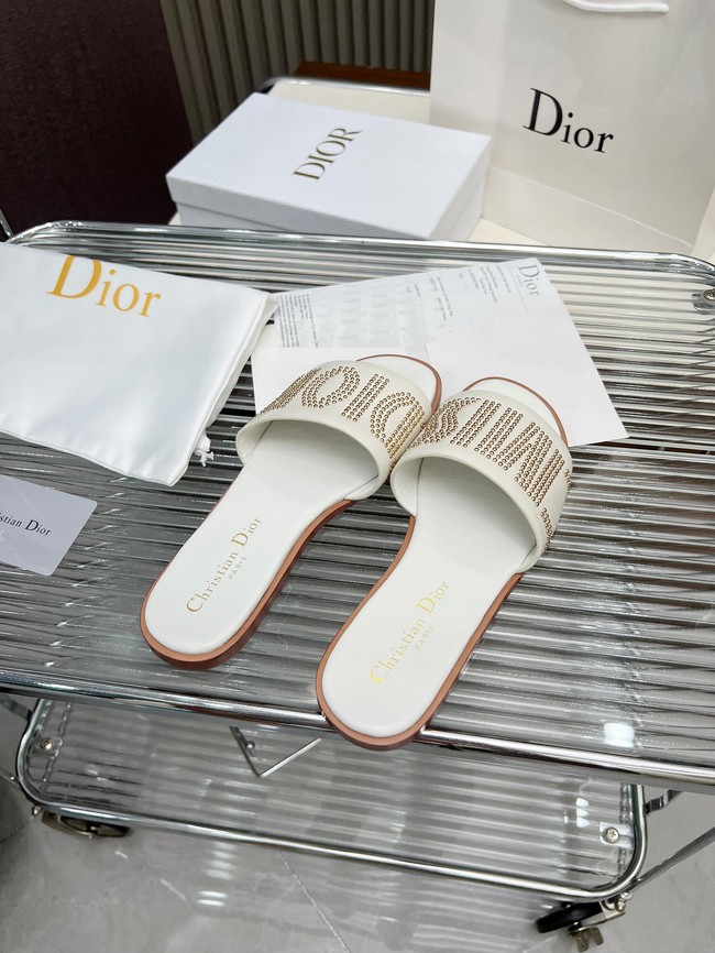 Dior Dway Slide Calfskin and Gold-Finish Studs KCO138CT-2