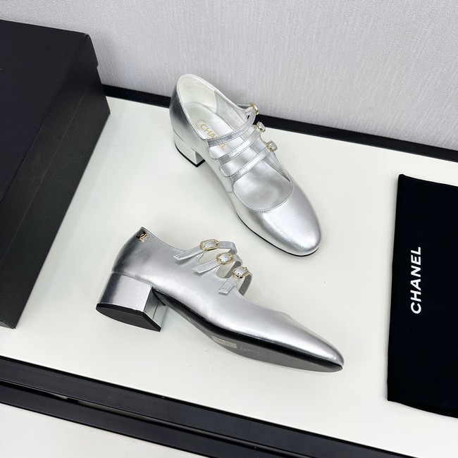 Chanel Lambskin & Grosgrain MARY JANES 11239-2