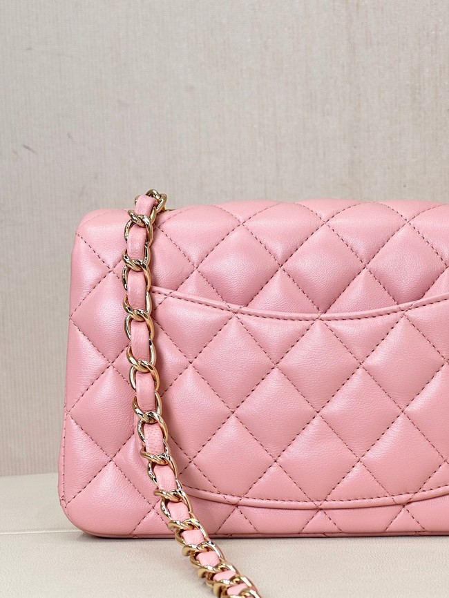 Chanel MINI CLASSIC HANDBAG Lambskin & Gold-Tone Metal A69900 pink