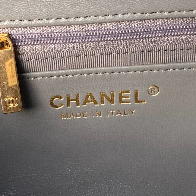 Chanel 24A SMALL FLAP BAG AS4971 gray