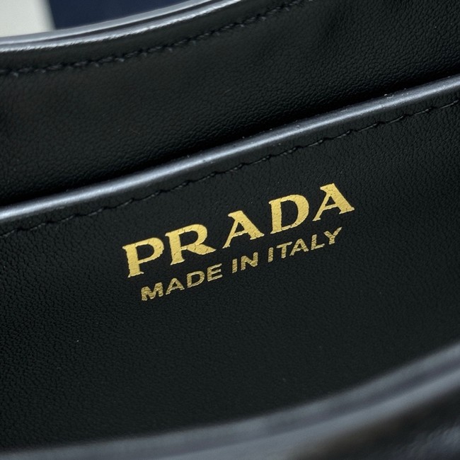 Prada Wicker and leather Prada Arque bag 1BC202 black