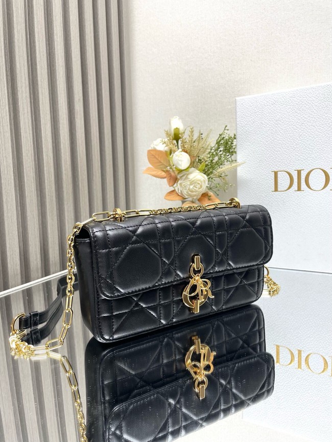 DIOR Miss Daisy Mini Bag Macrocannage Lambskin S3300U black