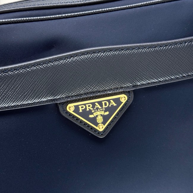 Prada Re-Edition 1978 Re-Nylon and Saffiano leather mini shoulder bag 1BH218 Navy