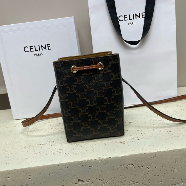 Celine MICRO SAILOR IN TRIOMPHE CANVAS AND CALFSKIN 10M742 TAN