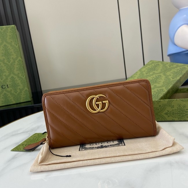 Gucci GG Marmont Zip Around Wallet 443123 brown