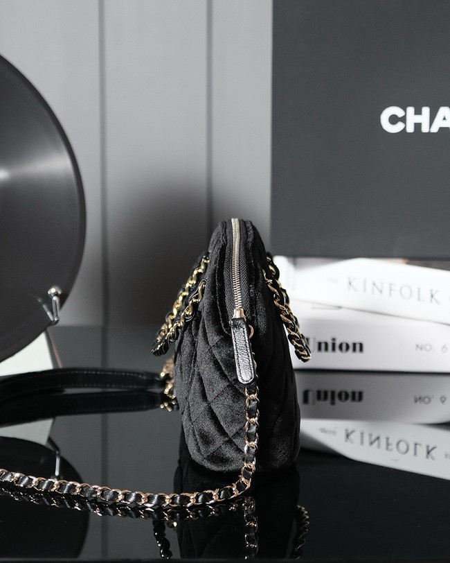 CHANEL SMALL SHOPPING BAG AS5130 Velvet black