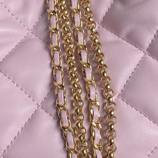 Chanel Shiny Lambskin & Gold-Tone Metal AS4966 pink