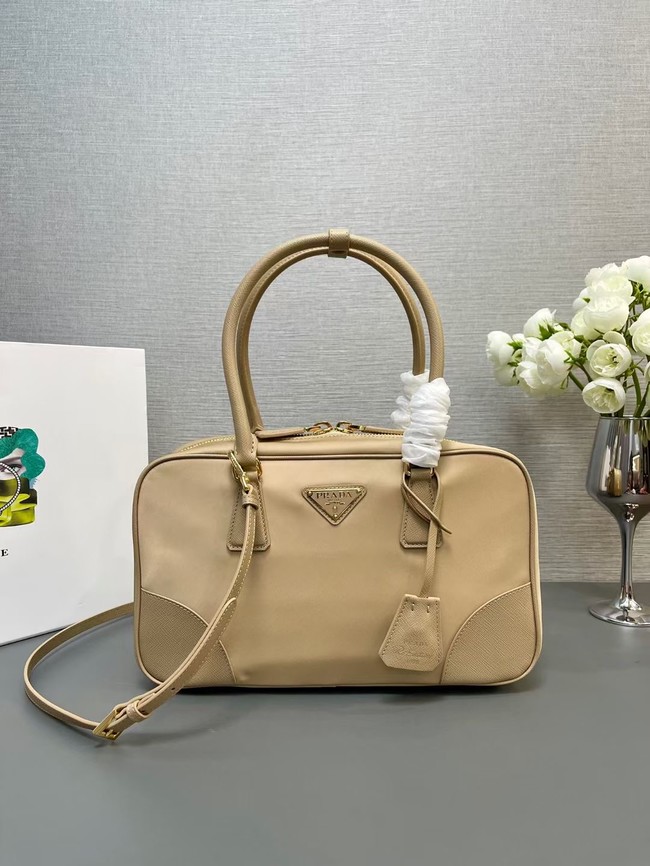 Prada Re-Edition 1978 medium Re-Nylon and Saffiano leather two-handle bag 1BB115 Camel Brown