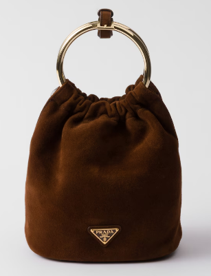 Prada Suede mini-bag 1BC227 Cocoa Brown