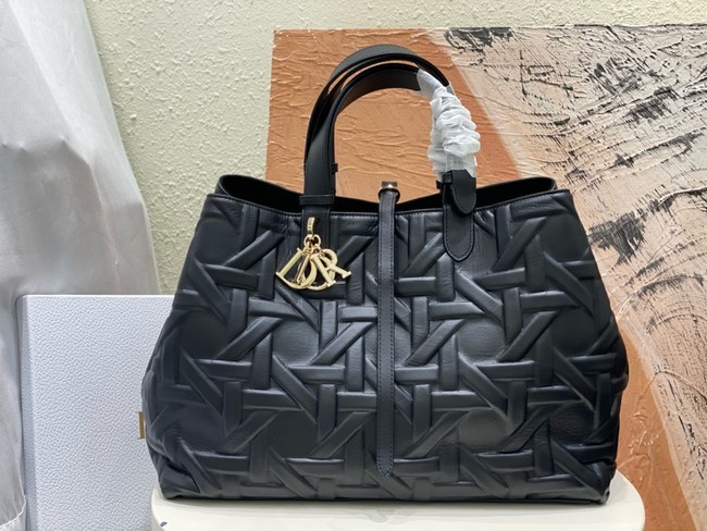 Large Dior Toujours Bag Graphic Cannage M2820OD Black