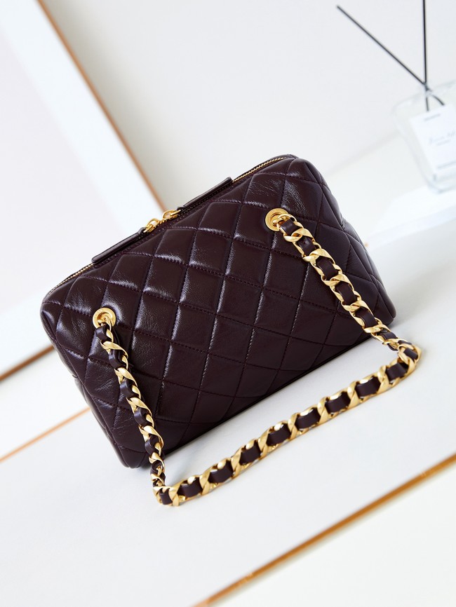 Chanel HANDBAG Lambskin & Gold-Tone Metal AS5152 Burgundy