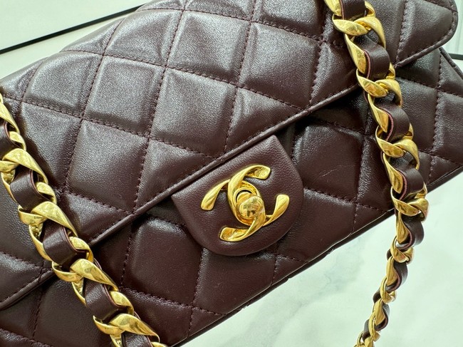 Chanel SMALL 2.55 HANDBAG Lambskin & Gold-Tone Metal AS6300 Burgundy