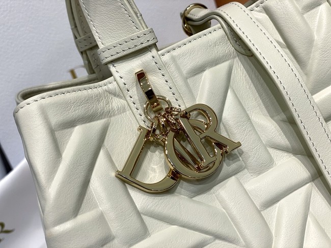 Medium Dior Toujours Bag Rope Graphic Cannage M2821OSIY white