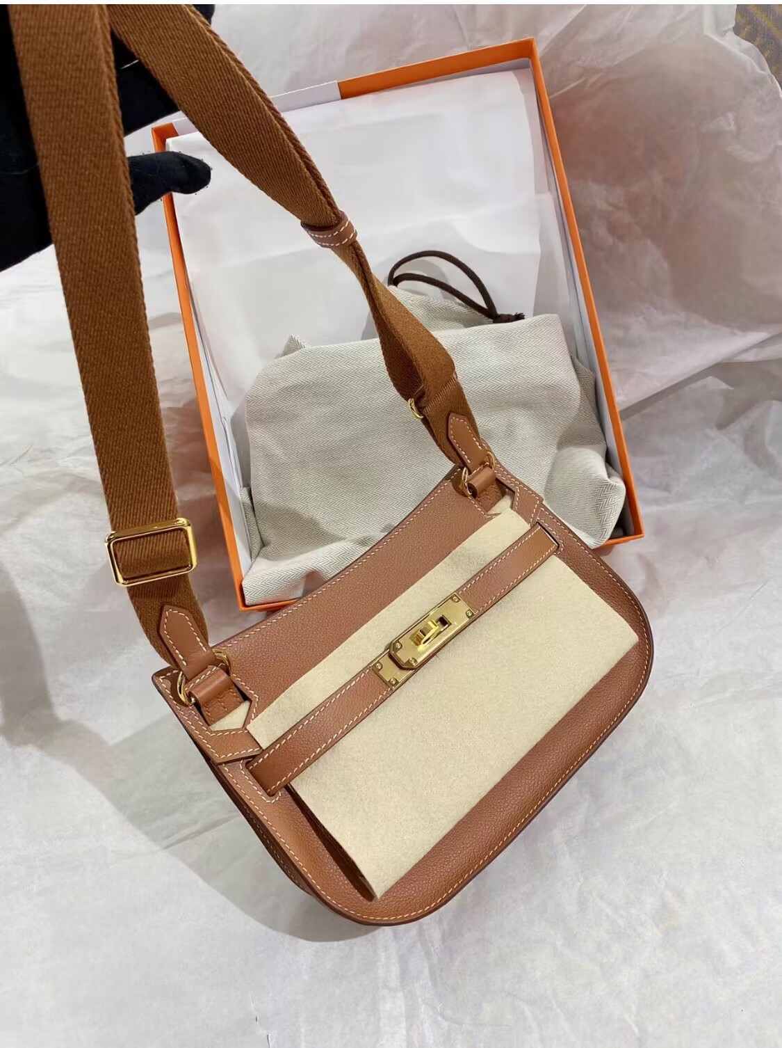 Hermes Original Leather 23CM Mini Jypsiere H0880 Brown