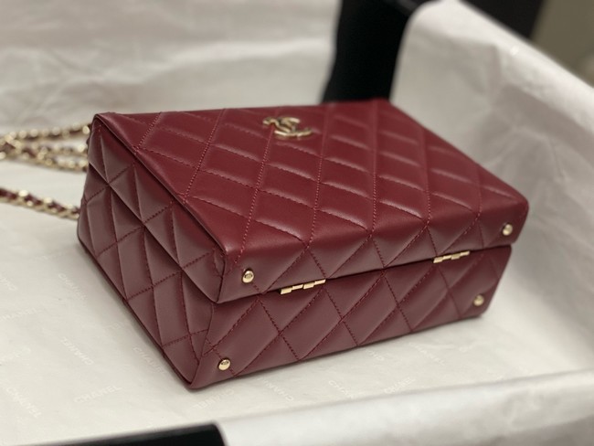 CHANEL SMALL BOX BAG AS5167 Burgundy