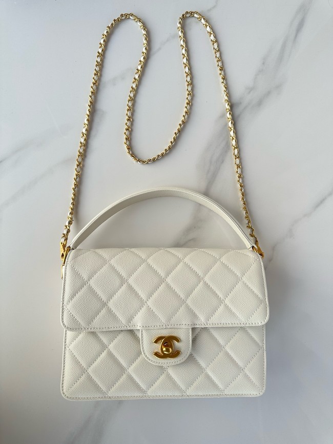 Chanel FLAP BAG WITH TOP HANDLE AS5166 white