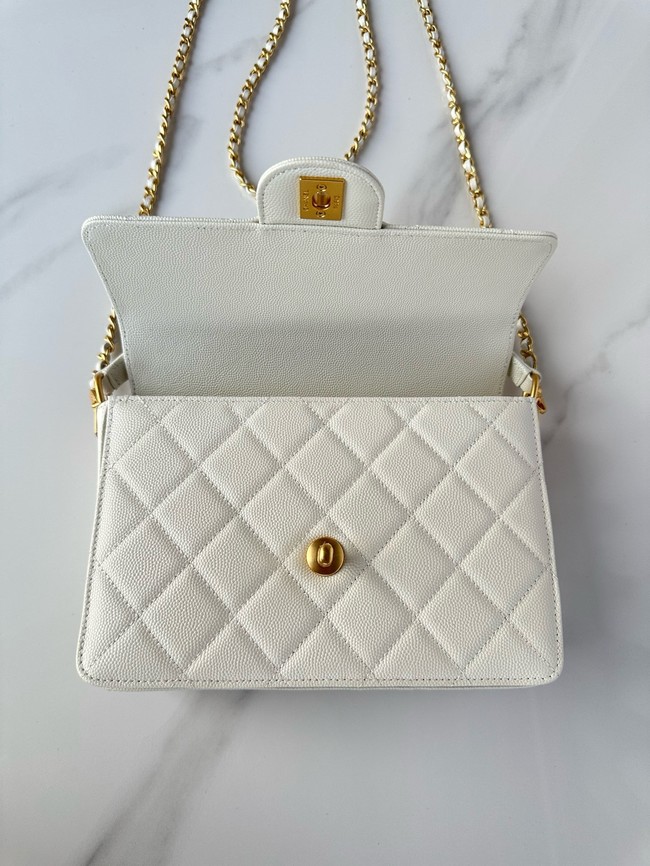 Chanel FLAP BAG WITH TOP HANDLE AS5166 white