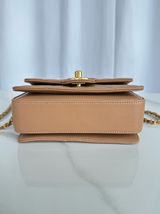 Chanel MINI FLAP BAG WITH TOP HANDLE AS5164 Camel