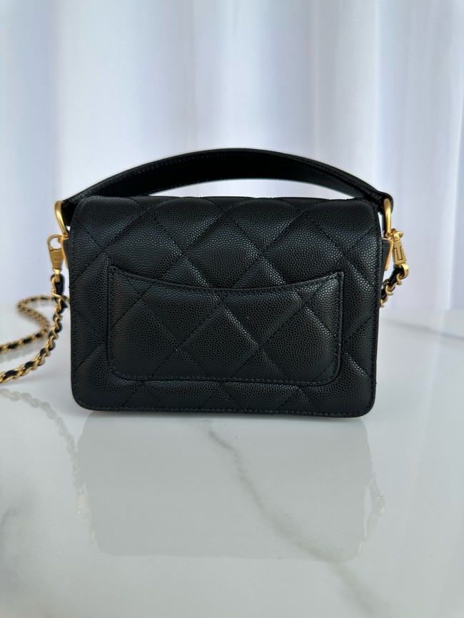 Chanel MINI FLAP BAG WITH TOP HANDLE AS5164 black