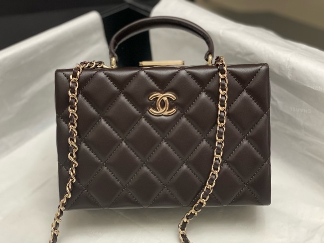 CHANEL SMALL BOX BAG AS5167 Dark Brown