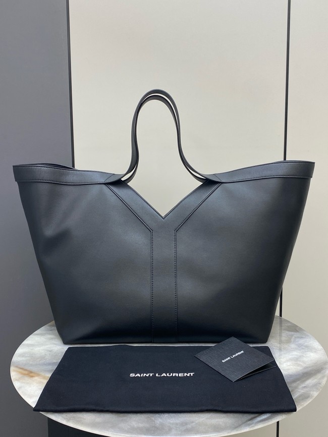 Saint Laurent Y TOTE IN LEATHER 817602 BLACK