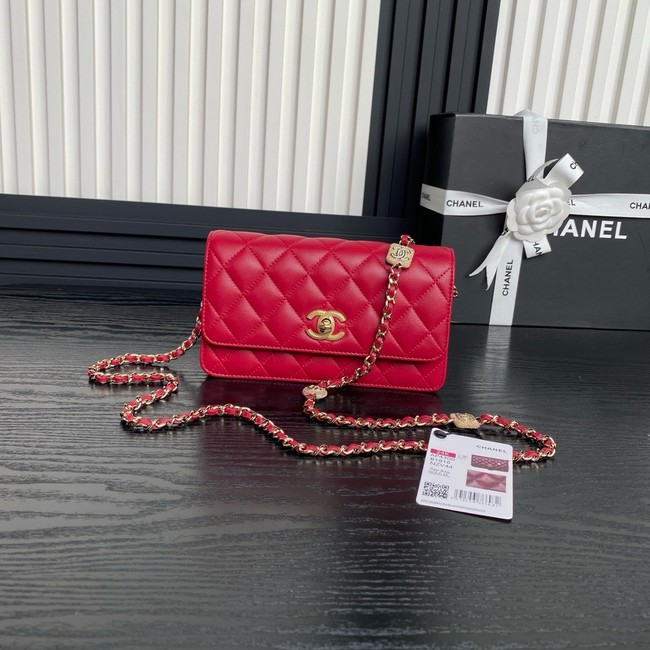 Chanel WALLET ON CHAIN AP4300 red