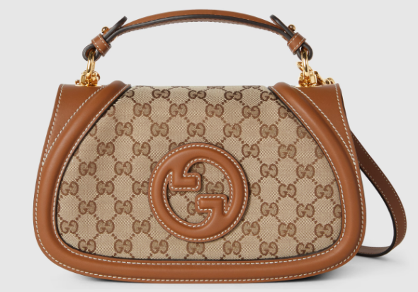 GUCCI BLONDIE SMALL TOP HANDLE BAG GG canvas 815714 Brown