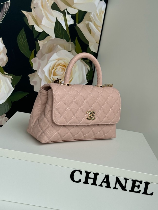 Chanel FLAP BAG WITH TOP HANDLE A92990 pink