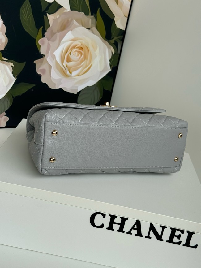 Chanel LARGE FLAP BAG WITH TOP HANDLE A92991 gray