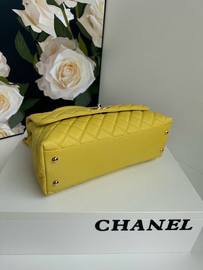 Chanel LARGE FLAP BAG WITH TOP HANDLE A92991 yellow