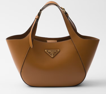 Prada medium leather tote bag 1BG483 Caramel