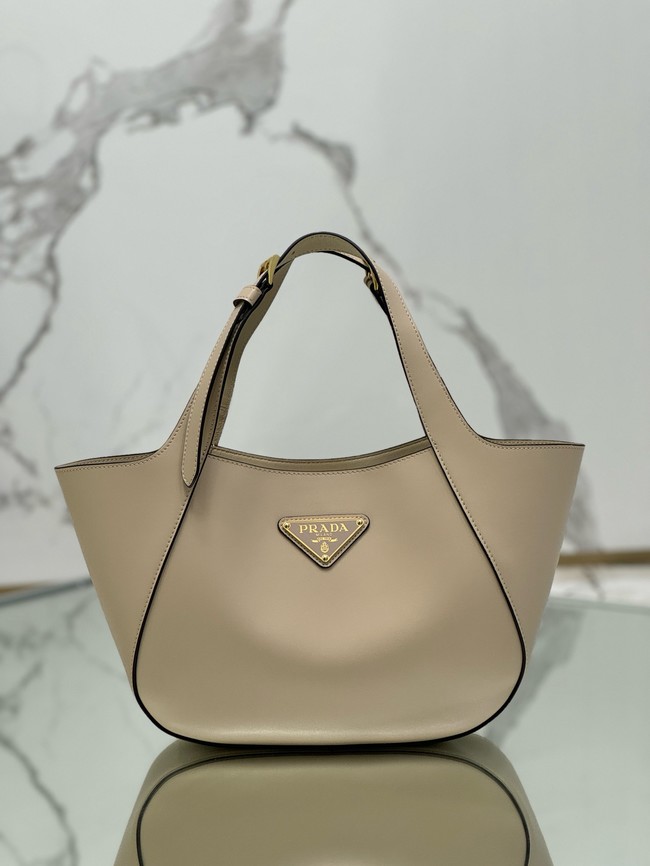 Prada medium leather tote bag 1BG483 Travertine