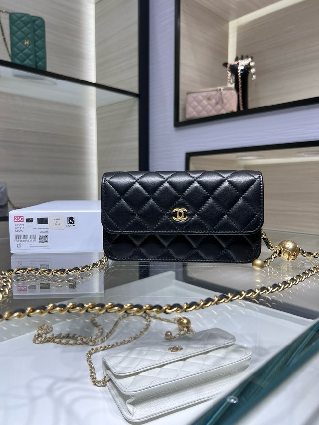 Chanel CLASSIC WALLET ON CHAIN AP3071 black