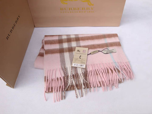 Burberry Cashmere Pink Giant Check Scarf