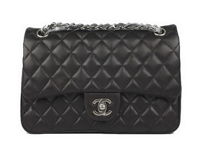 Chanel 2.55 Series Original Leather Flap Bag A01112 Black Silver