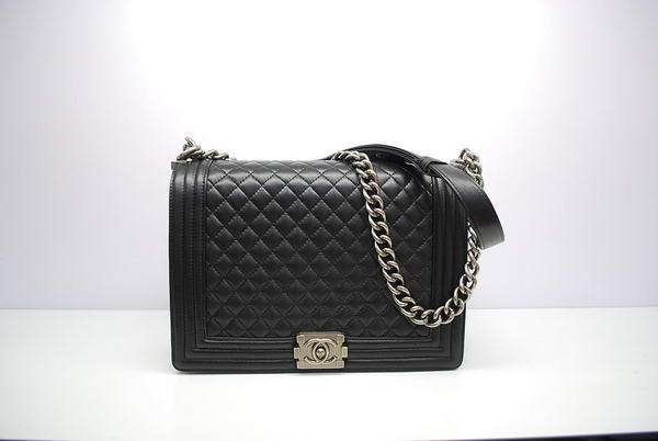 Chanel Boy Flap Shoulder Bag A30171 Black Sheepskin Leather