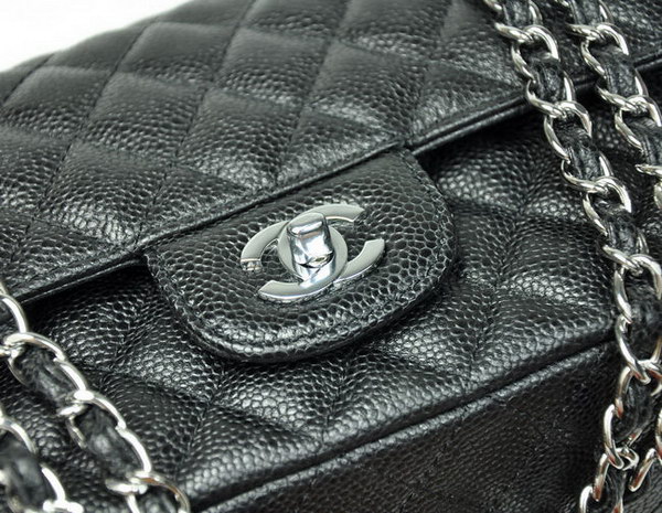 Chanel 2.55 Quilted Flap Bag 1112 Black with Silver Hardware